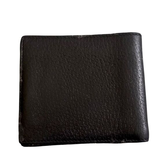 GG Marmont Men’s Black Pebble Leather Bi-fold Card Case Wallet Gold GG 428726 - Picture 2 of 13